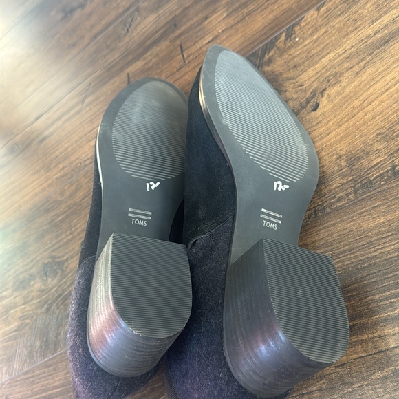 Tom’s black ankle boots NWT women size 12 Loren black suede/felt - Picture 5 of 7